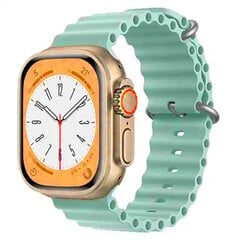 iWear S1 rievėtas minkštas silikoninis 20 mm dirželis, skirtas Apple Watch 49 mm / 45 mm / 44 mm / 42 mm šviesiai žalias kaina ir informacija | Išmaniųjų laikrodžių ir apyrankių priedai | pigu.lt