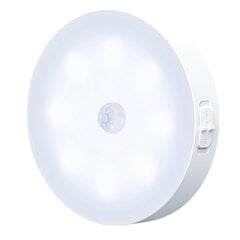 Elight W3 Настенный Led 1W ночной светильник с батарейкой 6000K с сэнсором движения / сумерков USB-C Белый цена и информация | Люстры | pigu.lt