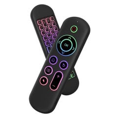 CP M5 LED 2in1 Universal Smart TV / PC Remote Bluetooth / Wireless su klaviatūra / 6-Ašių gyro juoda kaina ir informacija | Išmaniųjų (Smart TV) ir televizorių priedai | pigu.lt