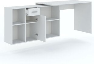 Kampinis biuro stalas GO, baltas/rudas kaina ir informacija | Kompiuteriniai, rašomieji stalai | pigu.lt
