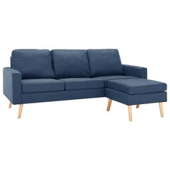Trivietė sofa su pakoja, mėlyna цена и информация | Диваны | pigu.lt