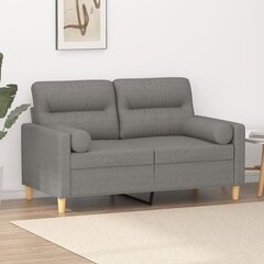 Dvivietė sofa vidaXL, tamsiai pilka цена и информация | Диваны | pigu.lt