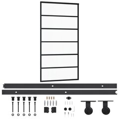 Stumdomos durys su įrangos rinkiniu, 102x205cm, ESG/aliuminis kaina ir informacija | Vidaus durys | pigu.lt