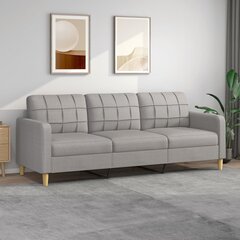 Trivietė sofa, Audinys, 210cm, šviesiai pilka kaina ir informacija | Sofos | pigu.lt