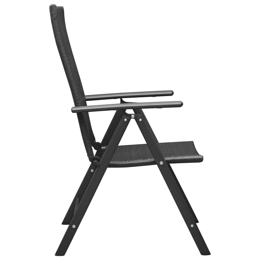Sodo kėdės, 4 vnt, juodos цена и информация | Lauko kėdės, foteliai, pufai | pigu.lt