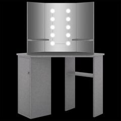 Kampinis kosmetinis staliukas su LED, 111x54x141,5 cm цена и информация | Туалетные столики | pigu.lt