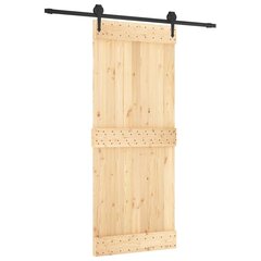 Stumdomos durys su įrangos rinkiniu 85x210cm pušies masyvas цена и информация | Межкомнатные двери | pigu.lt