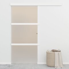 Stumdomos durys su stabdikliais vidaXL, 90x205 cm, stiklas ir aliuminis цена и информация | Межкомнатные двери | pigu.lt