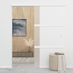 Stumdomos durys su stabdikliais vidaXL, 90x205 cm, stiklas ir aliuminis цена и информация | Межкомнатные двери | pigu.lt