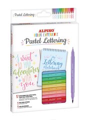 Dvipusių žymelių rinkinys Alpino Color Experience Pastel Lettering, 12 spalvų kaina ir informacija | Kanceliarinės prekės | pigu.lt