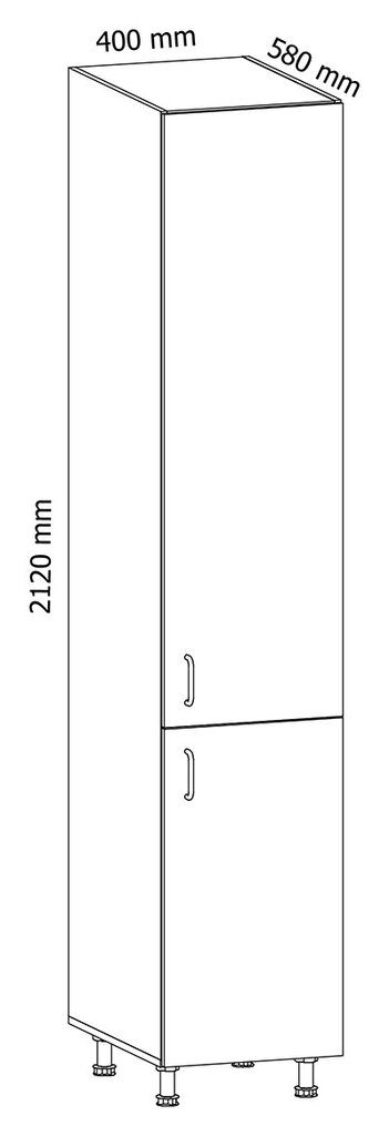 Spintelė Royal D40SP, 212x40x58 cm, balta kaina ir informacija | Virtuvinės spintelės | pigu.lt