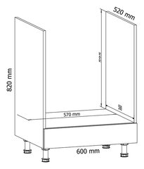 Шкафчик  Royal D60ZK, 82x60x52 см, белый цена и информация | Кухонные шкафчики | pigu.lt