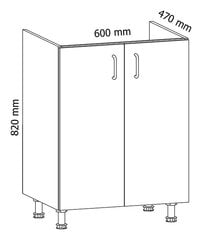 Spintelė Royal D60Z, 82x60x47 cm, balta kaina ir informacija | Virtuvinės spintelės | pigu.lt