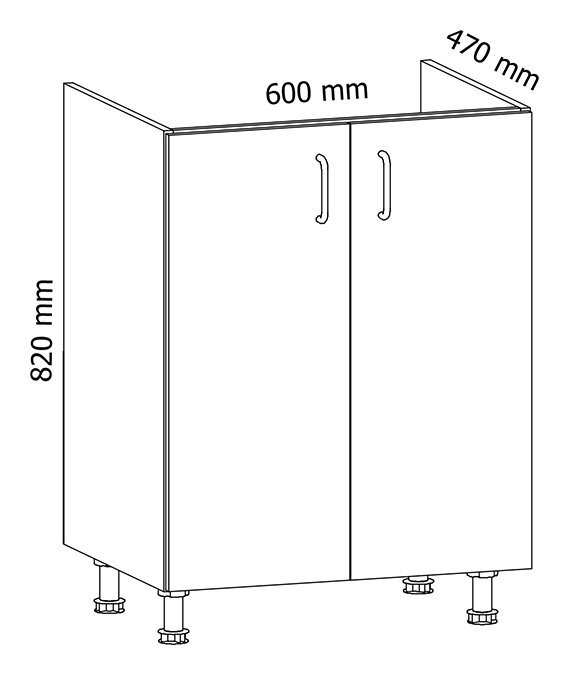 Spintelė Royal D60Z, 82x60x47 cm, balta kaina ir informacija | Virtuvinės spintelės | pigu.lt