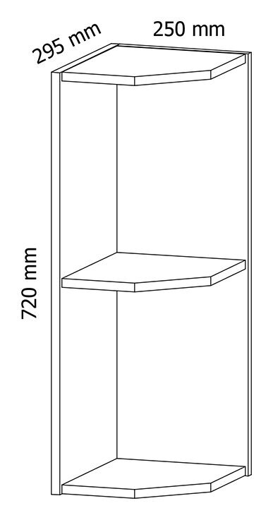 Spintelė Royal G25PZ, 72x25x30 cm, balta цена и информация | Virtuvinės spintelės | pigu.lt