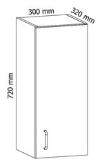 Шкафчик  Royal G30, 72x30x32 см, белый цена и информация | Кухонные шкафчики | pigu.lt