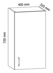 Шкафчик  Royal G40, 72x40x32 см, белый цена и информация | Кухонные шкафчики | pigu.lt