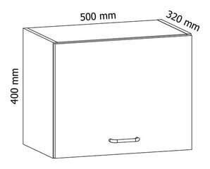 Шкафчик  Royal G50K, 40x50x32 см, белый цена и информация | Кухонные шкафчики | pigu.lt