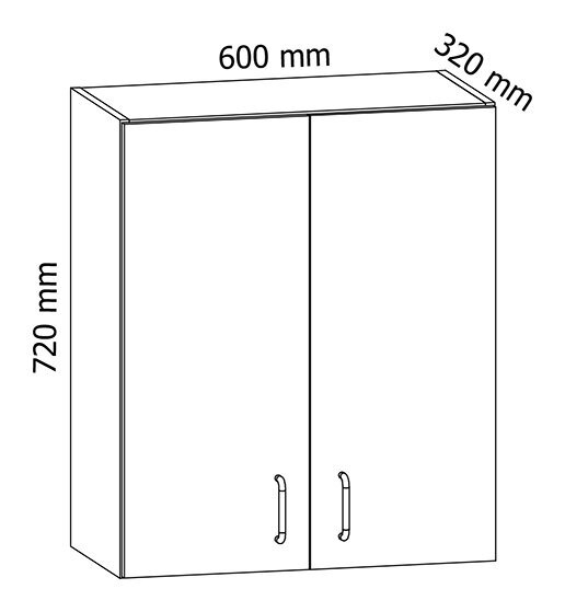 Spintelė Royal G60S, 72x60x32 cm, balta kaina ir informacija | Virtuvinės spintelės | pigu.lt