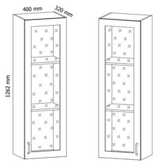 Шкафчик  Royal W40S, 127x40x32 см, белый цена и информация | Кухонные шкафчики | pigu.lt