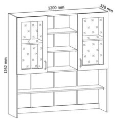 Шкафчик  Royal K120, 126x120x32 см, белый цена и информация | Кухонные шкафчики | pigu.lt