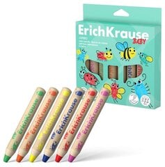 Spalvoti apvalūs pieštukai ErichKrause Baby Jumbo, 6 sp. kaina ir informacija | Piešimo, tapybos, lipdymo reikmenys | pigu.lt