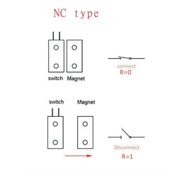 Magnetinis durų atidarymo jutiklis RC-36 - NC - cilindrinis nendrinis jungiklis kaina ir informacija | Davikliai, jutikliai | pigu.lt