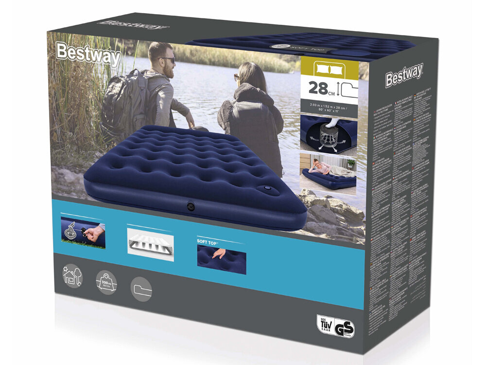 Pripučiamas čiužinys Bestway Air Mattress Queen 67226, 203x152 cm, mėlynas kaina ir informacija | Pripučiami čiužiniai ir baldai | pigu.lt