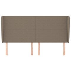 vidaXL Galvūgalis su auselėmis, taupe, 203x23x118/128cm, audinys kaina ir informacija | Lovos | pigu.lt