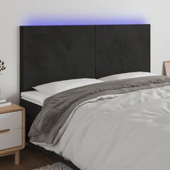 Galvūgalis su led, juodas, 180x5x118/128cm kaina ir informacija | Lovos | pigu.lt