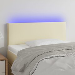 Galvūgalis su led, kreminės, 90x5x78/88cm kaina ir informacija | Lovos | pigu.lt