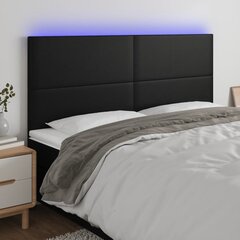 Galvūgalis su led, juodas, 200x5x118/128 cm kaina ir informacija | Lovos | pigu.lt