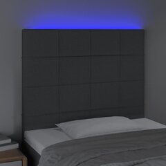 Galvūgalis su LED vidaXL, Audinys, 90x5x118/128cm, tamsiai pilka kaina ir informacija | Lovos | pigu.lt