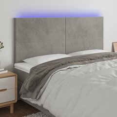 Galvūgalis su led, šviesiai pilkas, 180x5x118/128cm kaina ir informacija | Lovos | pigu.lt