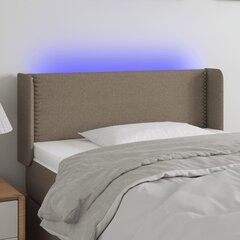 Galvūgalis su LED, Audinys, 83x16x78/88cm, taupe spalva kaina ir informacija | Lovos | pigu.lt