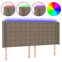 Galvūgalis su LED, Audinys, 183x16x118/128cm, taupe spalva цена и информация | Кровати | pigu.lt