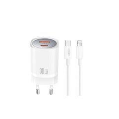 XO wall charger CE21 PD 33W 1x USB-C 1x USB white цена и информация | Зарядные устройства для телефонов | pigu.lt