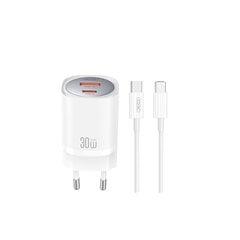 XO wall charger CE21 PD 33W 1x USB-C 1x USB white цена и информация | Зарядные устройства для телефонов | pigu.lt