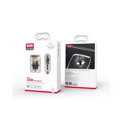 XO Clear car charger CC50 PD 30W QC 24W 1x USB 1x USB-C brown + USB-C - USB-C cable цена и информация | Зарядные устройства для телефонов | pigu.lt