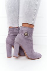 Heel boots Step in style, grey M1109261 цена и информация | Женские сапоги | pigu.lt