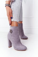 Heel boots Step in style, grey M1109261 цена и информация | Женские сапоги | pigu.lt