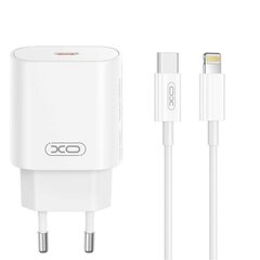 XO wall charger CE25 PD 25W 1x USB-C white + cable USB-C - Lightning цена и информация | Зарядные устройства для телефонов | pigu.lt