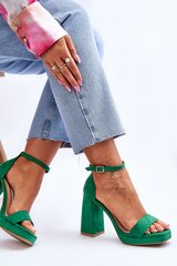 Heel sandals Step in style, green M1059598 цена и информация | Женские босоножки | pigu.lt