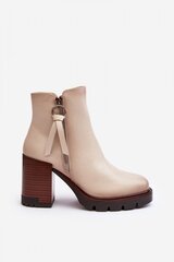 Heel boots Step in style, beige M1109359 цена и информация | Женские сапоги | pigu.lt