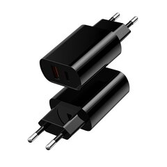 WIWU wall charger Wi-U002 PD + QC 20W 1x USB 1x USB-C black цена и информация | Зарядные устройства для телефонов | pigu.lt