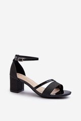 Heel sandals Step in style, black M1137906 цена и информация | Женские босоножки | pigu.lt