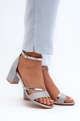 Heel sandals Step in style, grey M1137911 цена и информация | Женские босоножки | pigu.lt