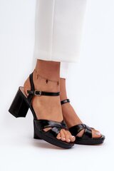 Heel sandals Step in style, black M1139780 цена и информация | Женские босоножки | pigu.lt