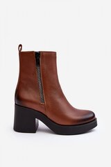 Heel boots Step in style, brown M1106769 цена и информация | Женские сапоги | pigu.lt