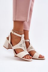 Heel sandals Step in style, beige M1126288 цена и информация | Женские босоножки | pigu.lt